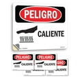thumbnail image 1 of Hot Spanish OSHA Danger Vinyl Decal Label 5 Inch x 3.5 Inch - 5 Pack, 1 of 6