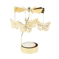 thumbnail image 1 of Hot Spinning Rotary Metal Carousel Tea Light Candle Holder Stand Light, Christmas Gift, Butterfly Design, Version C, 1 of 4