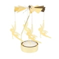thumbnail image 1 of Hot Spinning Rotary Metal Carousel Tea Light Candle Holder Stand Light, Christmas Gift, Fairy Elf Design, Version A, 1 of 4