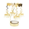 thumbnail image 1 of Hot Spinning Rotary Metal Carousel Tea Light Candle Holder Stand Light, Christmas Gift, Two Little Deer Design, Version B, 1 of 4