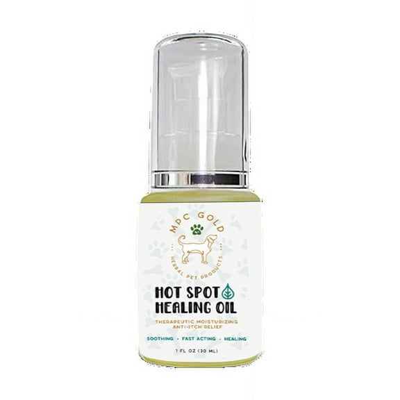 MPC Gold Hot Spot Healing Oil for Pets  All-Natural, Paraben-Free, Non-Toxic  Targets Irritated Skin, Soothes Hot Spots  Safe for Dogs, Cats & Horses