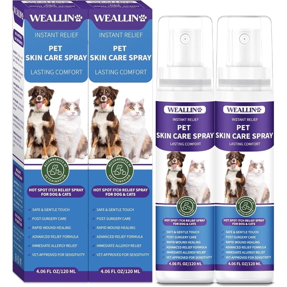 Hot Spot Itch Relief Spray for Dogs & Cats, Hot Spot Treatment for Dogs Itch Relief Spray for Dogs, Pet Treatment Spray for Itchy, Irritated Skin, Allergy, Rashes, Wound Care(8.12 Fl Oz)
