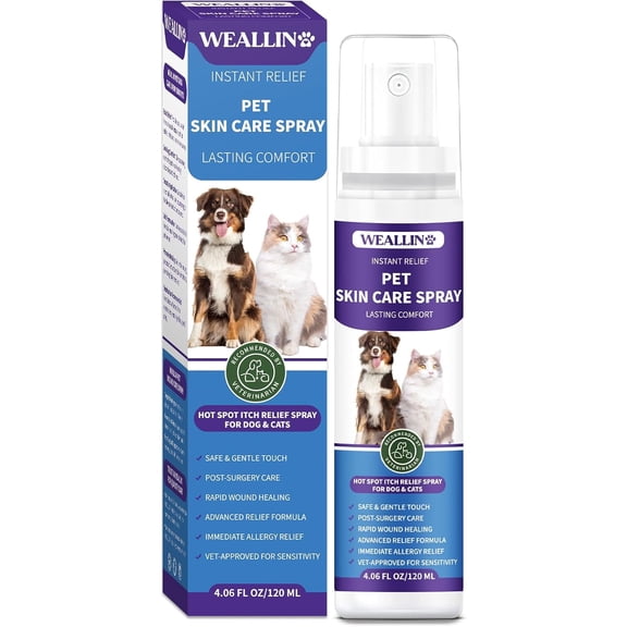 Hot Spot Itch Relief Spray for Dogs & Cats, Hot Spot Treatment for Dogs Itch Relief Spray for Dogs, Pet Treatment Spray for Itchy, Irritated Skin, Allergy, Rashes, Wound Care(4.06 Fl Oz)