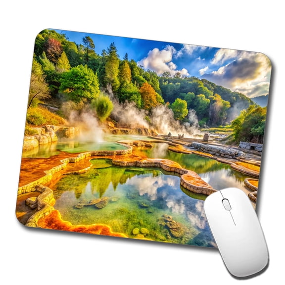 Hot Springs National Park Arkansas Watercolor Style Mouse Pad Low Profile Gaming Mat
