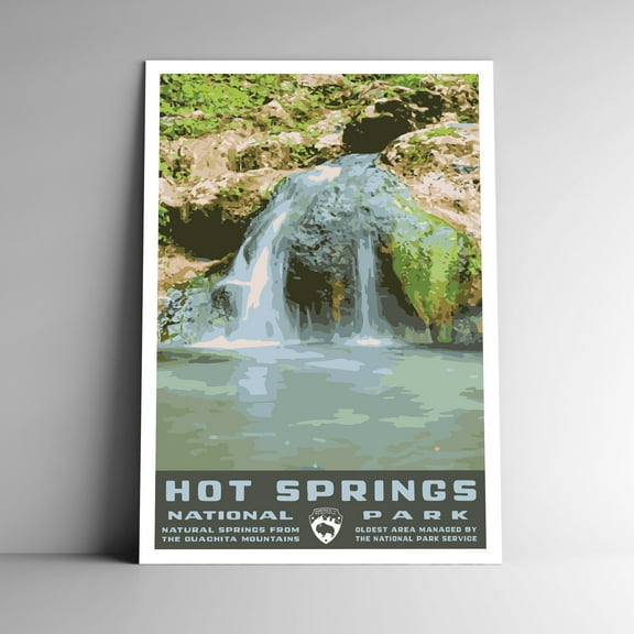Hot Springs National Park Vintage Travel Poster / Postcard WPA Style Retro Arkansas