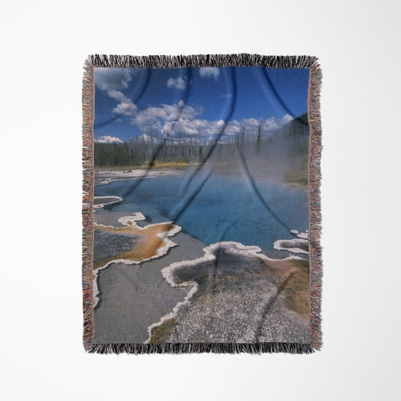 Hot Springs, Yellowstone, Wyoming, Usa - Us51 Ssm0094 - Scott T. Smith, Woven Blanket