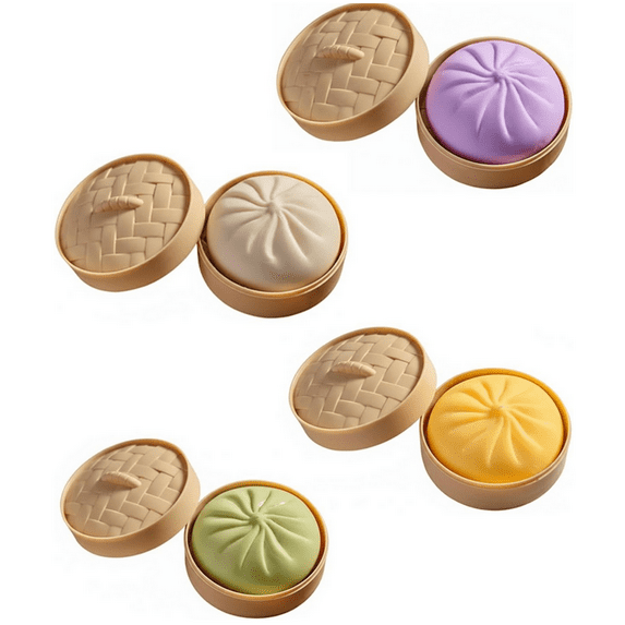 Hot!Squeeze Toys,Large Steamed Stuffed Dumpling Bun, Squeeze Ball for Anxiety Relief, Focus on Birthday, Party (4 Colors)