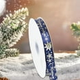 thumbnail image 1 of Hot Stamp Christmas Ribbon Polyester Gift Wrap Band - Gold Foil Holiday Decoration Craft Ribbon 8-Color Bulk Pack​(Blue), 1 of 6