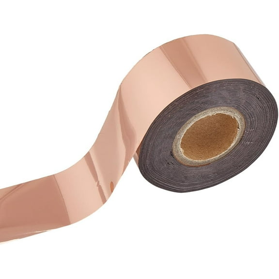 Hot Stamping Foil Paper Roll 120m Rose Gold PET Hot Foil Transfer Roll 3cm Wide Heat Transfer Paper for Leather Bronzing Machine PU Heat Anodized Gilded 1roll