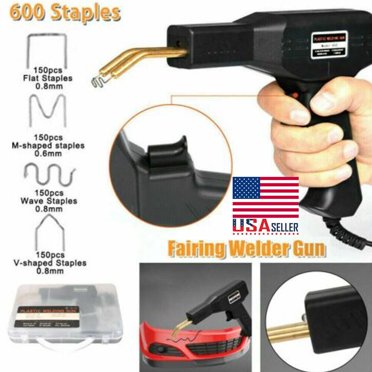 Hot Stapler Car Bumper Fender Welder Gun Plastic Repair Kit With 600 Staples