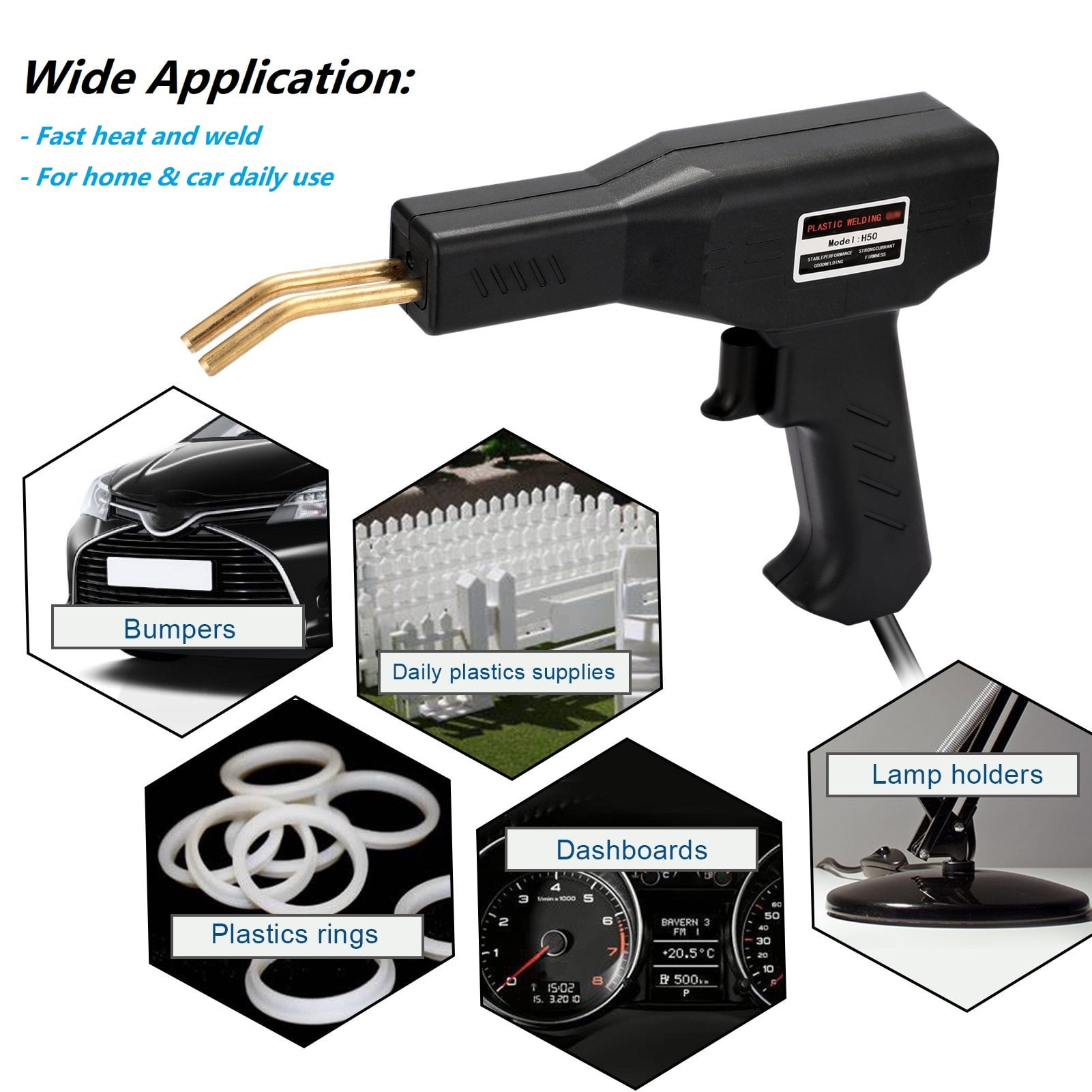 Hot Stapler Welding Gun Plastic Welding Machine Repair Kit with Carry
