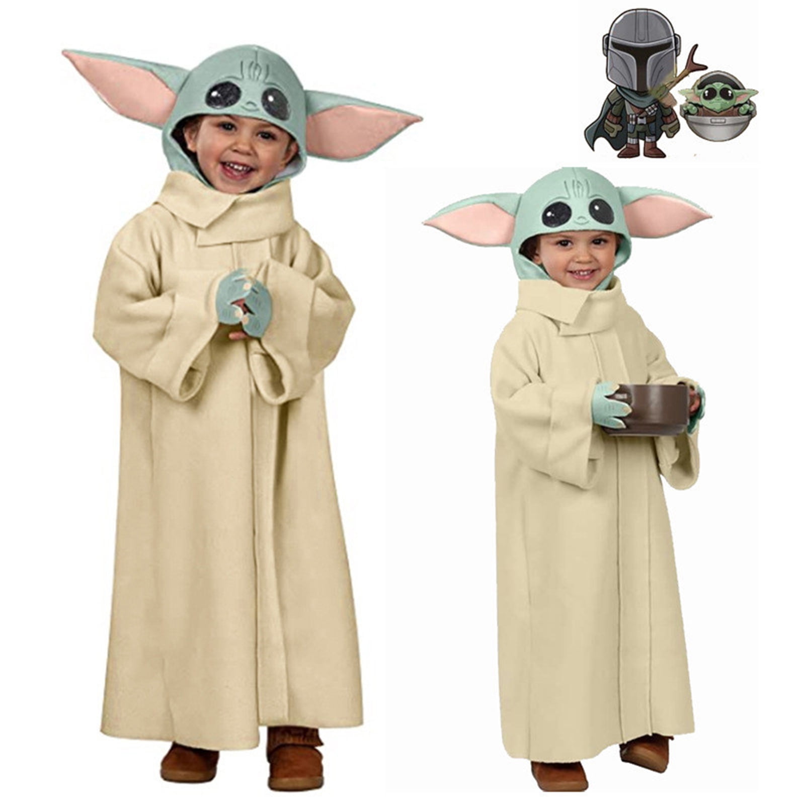 HATISS Hot Star cosplay Wars The Mandalorian Baby Yoda Cosplay Costume Robe  with hat 