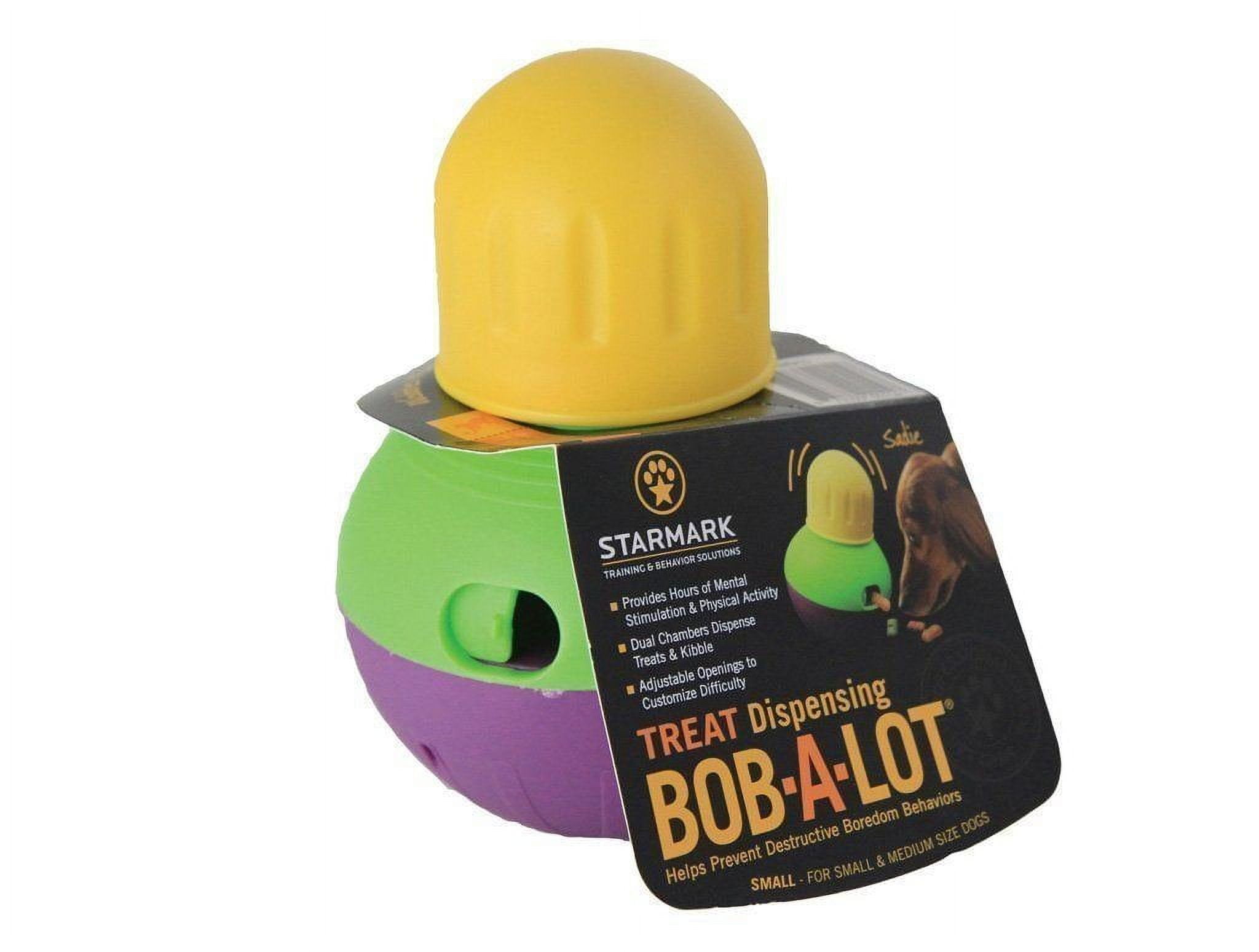 Starmark Bob-A-Lot Interactive Dog Pet Toy, Large, Yellow/Green/Purple