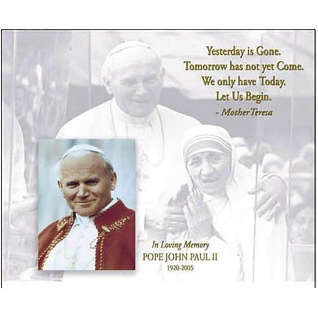Pope John Paul II and Mother Teresa religious poster print in 8 x 10 format