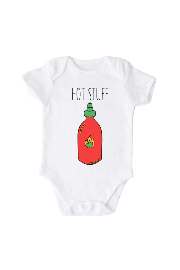 Hot Stuff Chili Baby Bodysuit, Newborn Outfit, Baby Clothes, Gift for Children 6-9m White