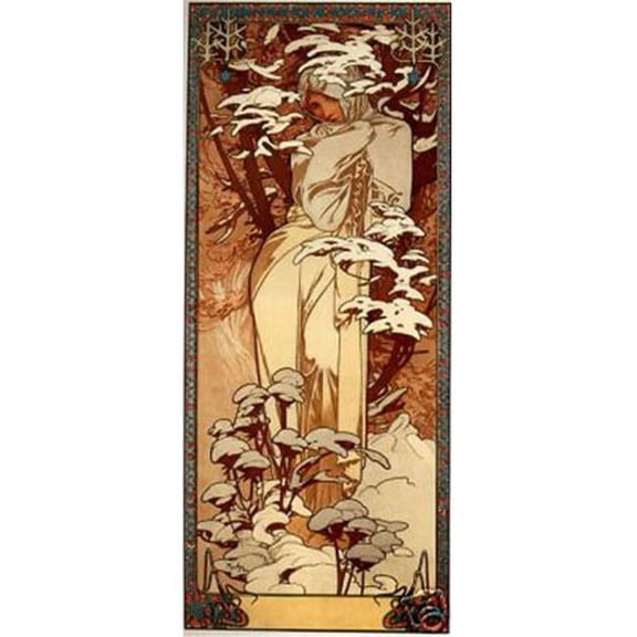 Hot Stuff Enterprise 3756-12x18-AD 1897 Winter Alphonse Mucha Poster