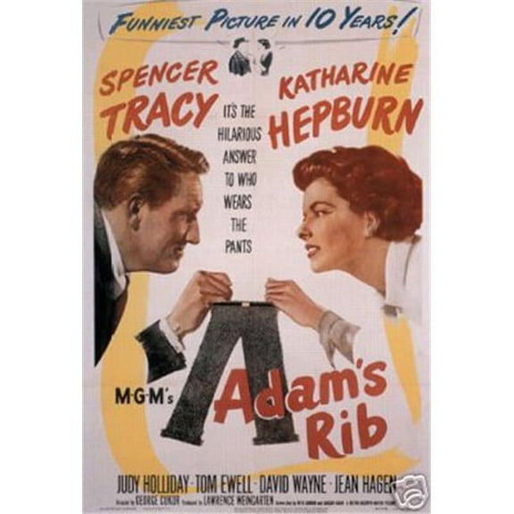 Hot Stuff Enterprise 5221-12x18-LM Adam in.s Rib Spencer Tracy Katharine Hepburn Poster