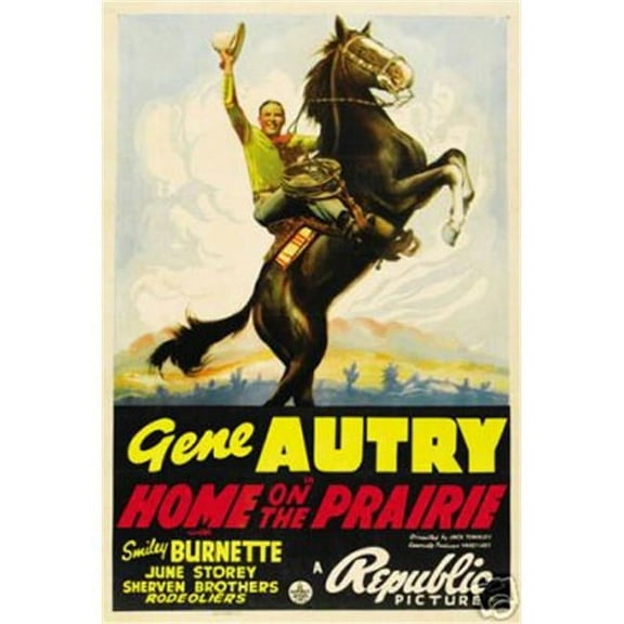 Hot Stuff Enterprise 7822-12x18-LM Home on The Prairie Gene Autry Poster