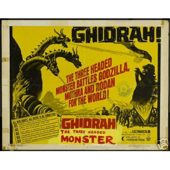 Hot Stuff Enterprise 8106-12x18-LM Ghidrah The Three Headed Monster Poster