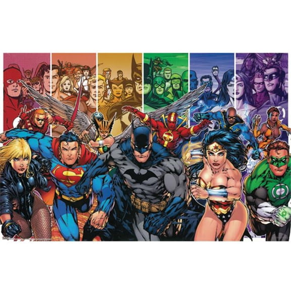 Hot Stuff Enterprise Z70-24x36-NA DC Comics Team Poster - Multicolor - 24 x 36 - Eye-Catching Design