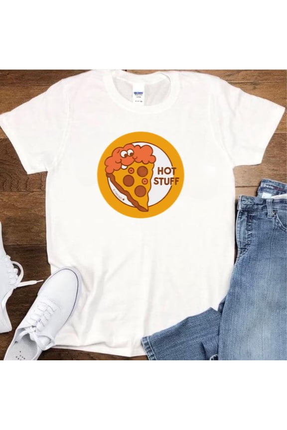 Hot Stuff Funny Scratch N Sniff Bold Retro Graphic Humor Quote Unisex T-Shirt, up to size 5XL