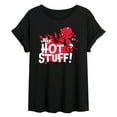 thumbnail image 1 of Hot Stuff - Hey Hot Stuff - Women's Oversized Graphic T-Shirt, 1 of 5