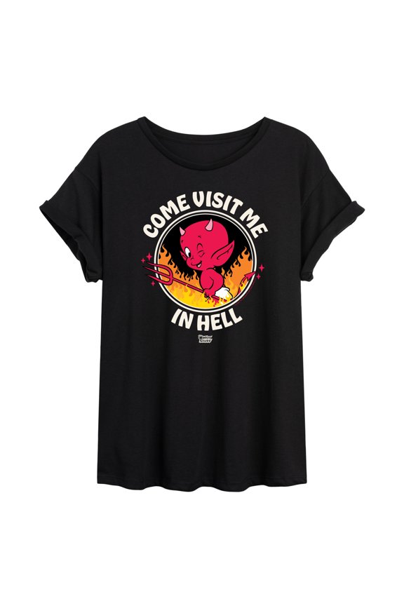 Hot Stuff - Hot Stuff Come Visit Me In Hell - Women's Oversized Graphic T-Shirt