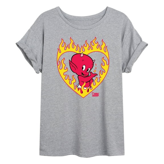 Hot Stuff - Hot Stuff Flame Heart - Women's Oversized Graphic T-Shirt