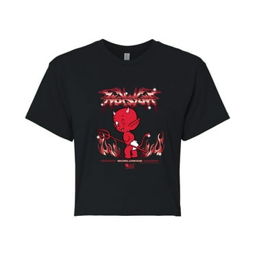 Hot Stuff - Hot Stuff Flames - Juniors Cropped Graphic T-Shirt