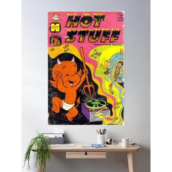 Hot Stuff Poster Wall Art, Modern Wall Decor For Living Room Bedroom, 8x12 UNFRAMED