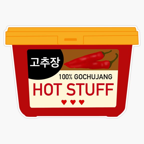 Hot Stuff Spicy Korean Gochujang Pepper Paste Fermented Condiment Decal For Fridge Sticker