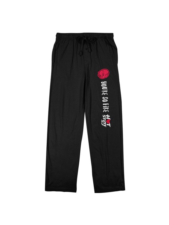 Hot Stuff the Little Devil You're So Fire Men's BLack Sleep Pants-Medium