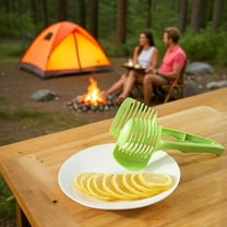 Sturdy Green Plastic Vegetable, Egg & Fruit Slicer – Compact Kitchen Tool for Cutting Tomatoes, Apples, Potatoes, Lemons & More