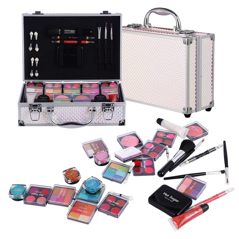 Hot Sugar Makeup Kit for Girls 10-12, All-In-One Kids Makeup Set for Teens, Starter Cosmetic Set for Women with Essential Products - Includes Tools
