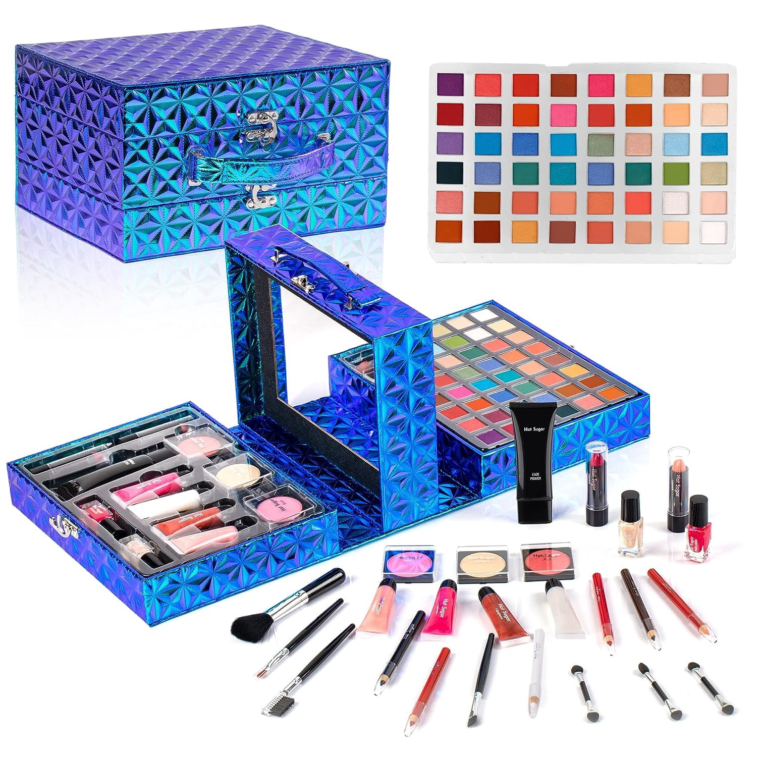 Hot Sugar Makeup Kit for Girls 10-12, Makeup Gift Set for Teens, All in One Beginner Makeup Kit for Women Full Kit Includes Real Cosmetics and Makeup Tools (GREEN)