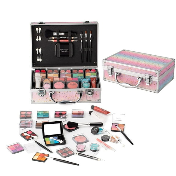 Hot Sugar Makeup Kit for Girls 10-12, All-in-One Kids Makeup Set for Teens, Starter Cosmetic Set for Women (Rainbow)
