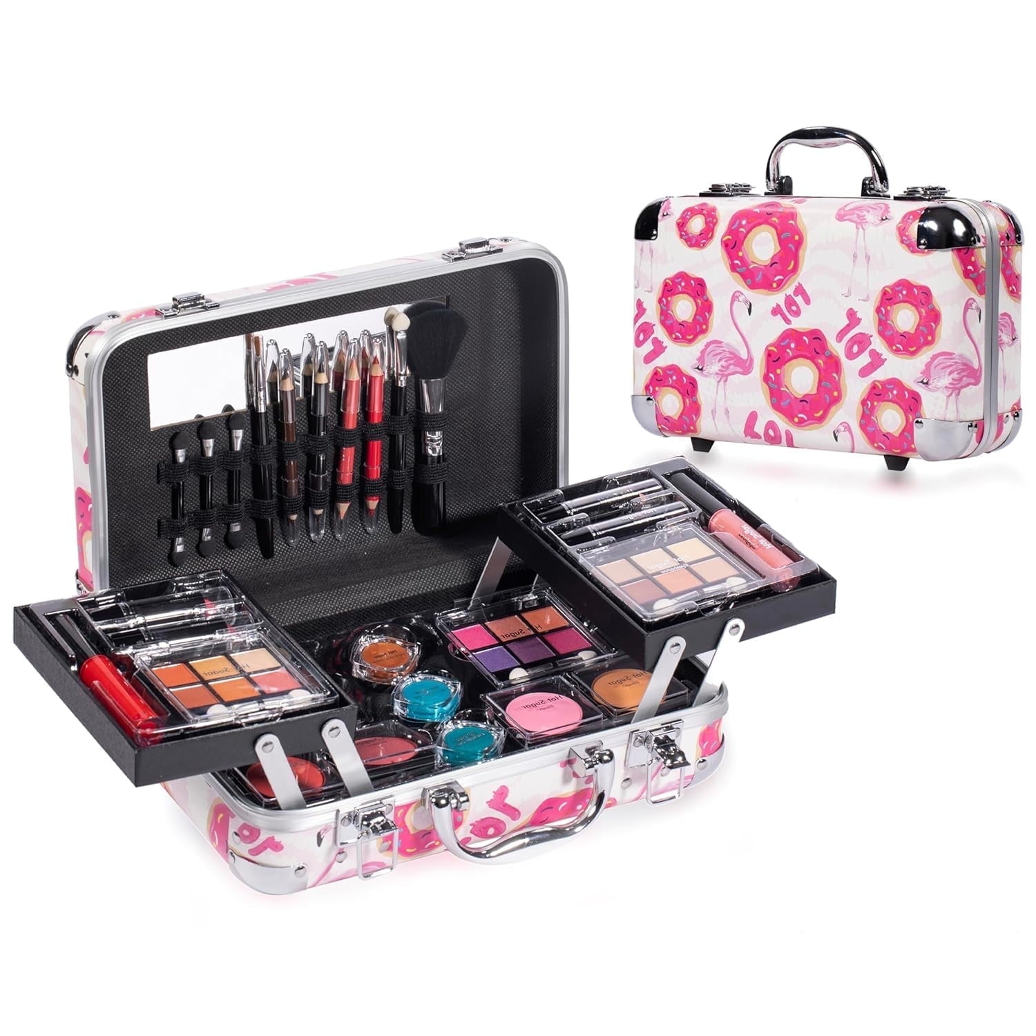 Hot Sugar Makeup Kit for Girls 10-12, Basic Cosmetic Set for Women - Perfect Gift to Begin The Makeup Journey (Doughnut)