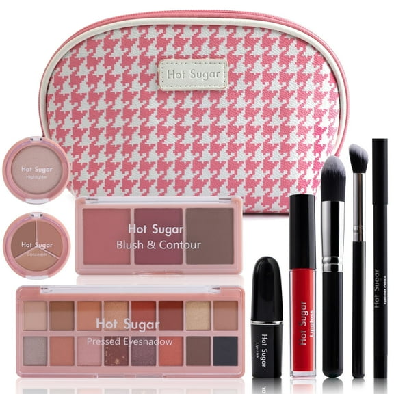 Hot Sugar All in One Travel Makeup Kit, Beauty Set for Women, Girls Makeup Set for Teens (Pink)
