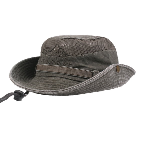 Hot Summer Bucket Hat CQXIDFH Solid Mesh Bucket Hat, Foldable Fisherman Cap, Breathable Sun Visor Headwear for Outdoor Fishing Mountaineering, Muslim Hat (Coffee, One Size)