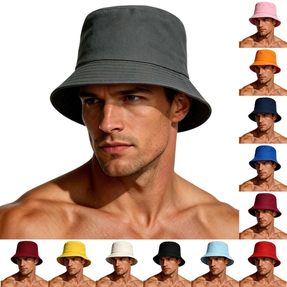 Hot Summer Bucket Hat Short Brim- Trendy Cotton Sun Hat for Beach, Golf, Fishing - Fun Outdoor Vacation Boonie for Men and Women Dark Gray