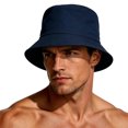 thumbnail image 1 of Hot Summer Bucket Hat Short Brim- Trendy Cotton Sun Hat for Beach, Golf, Fishing - Fun Outdoor Vacation Boonie for Men and Women Navy, 1 of 4