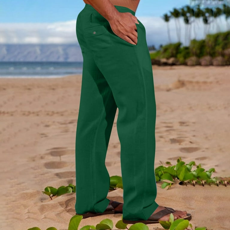 Summer Men's Casual Pants Men Trousers Male Pant Slim Fit Work Elastic  Waist Ho