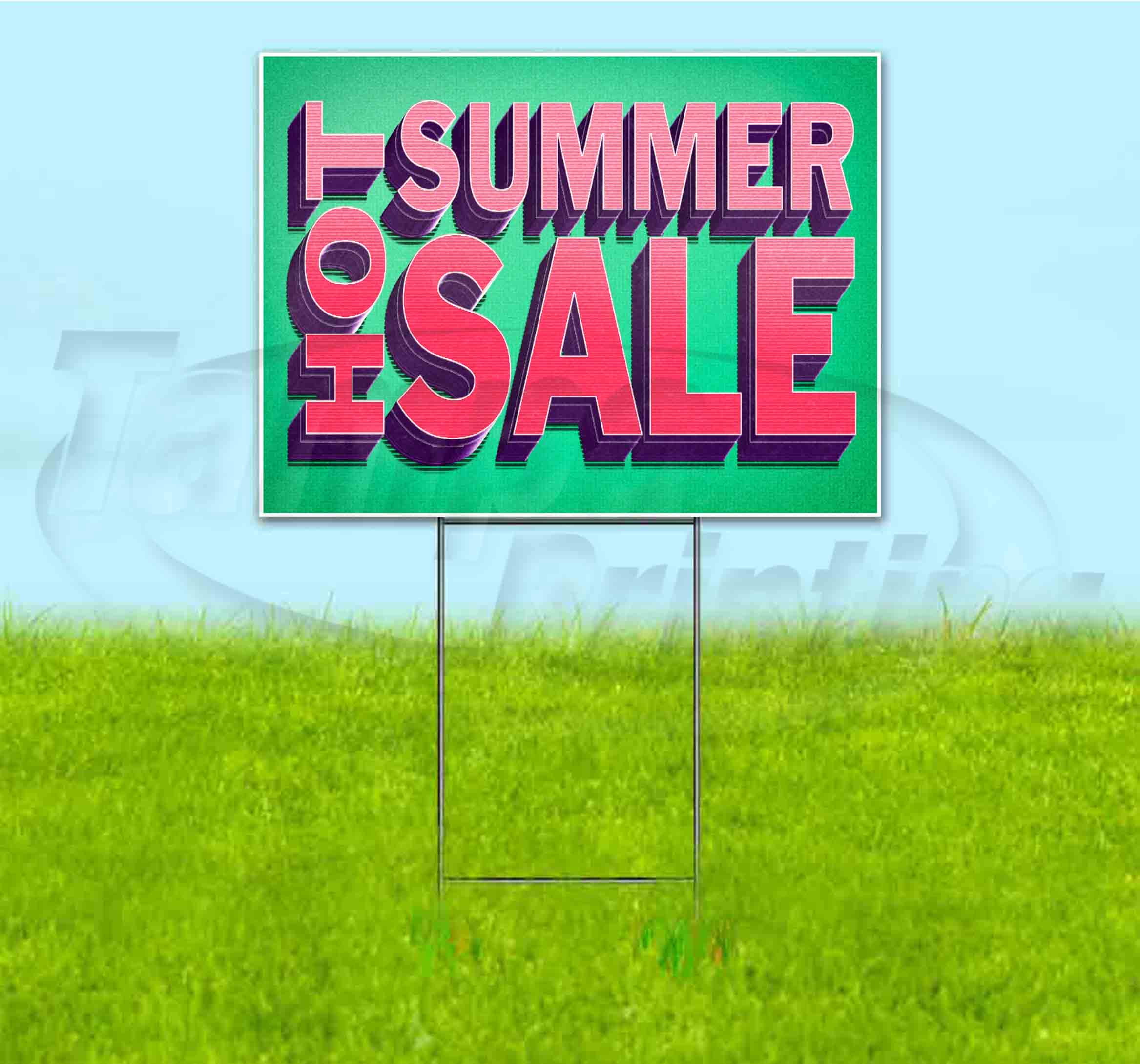 Hot Summer Sale (18" x 24") Yard Sign, Includes Metal Step Stake
