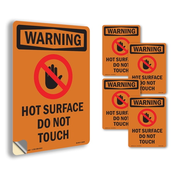 Hot Surface Do Not Touch With Symbol OSHA WARNING Vinyl Decal Label 10 ...