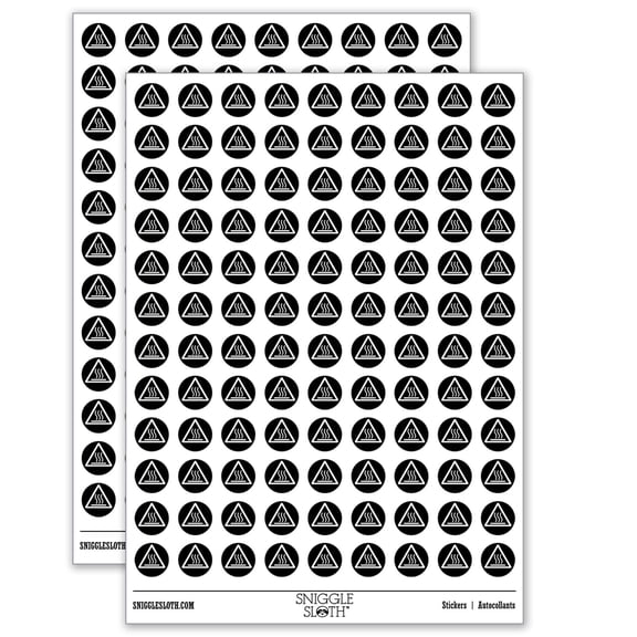 Hot Surface Warning Danger Sign 200+ Round Stickers - Matte Finish - 0.50" Size - Black