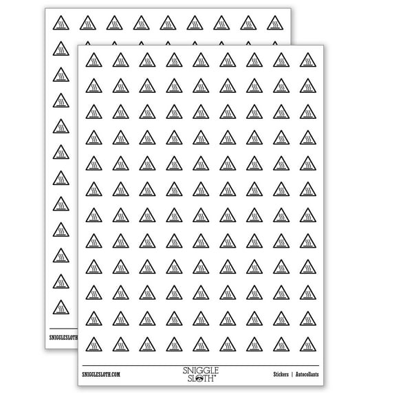 Hot Surface Warning Danger Sign 200+ Round Stickers - Matte Finish - 0.50" Size - White