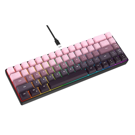Hot Swappable 68 Key Gaming Keyboards RGBs Side Lighting IP54 Protections 1000 Million Keystroke Life Keycaps