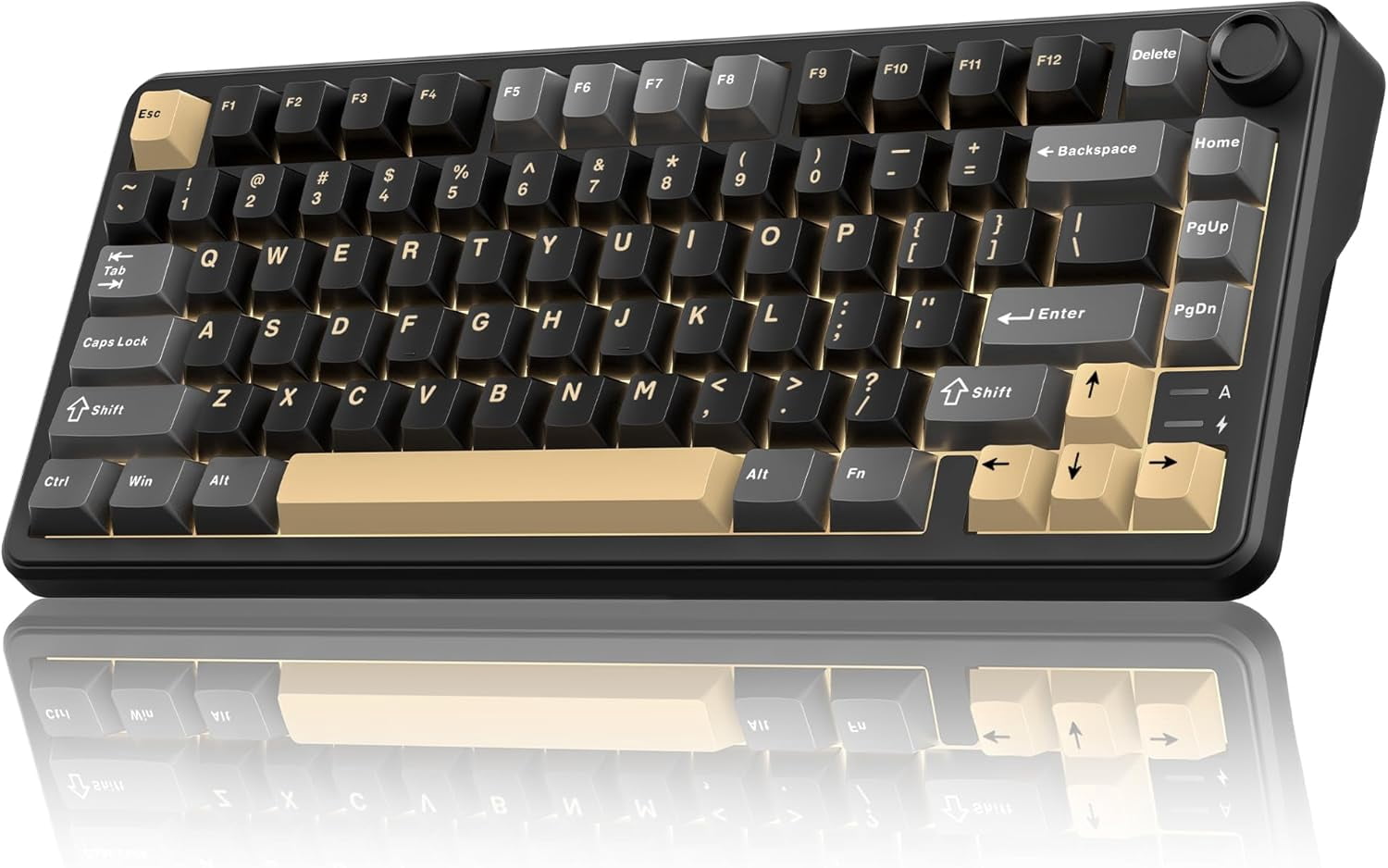 Hot Swappable 75% Wireless Mechanical Gaming Keyboard with Knob, RGB Backlit, Linear Switches, Side Engraved PBT Keycaps, Wireless/Wired/BT 5.0, Gradient Gray