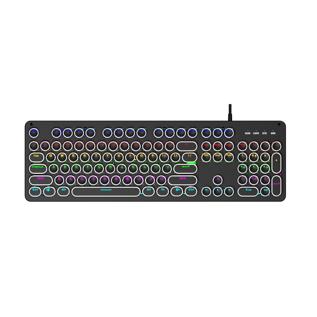 LED Illuminates Mechanical Keyboard Mouse Backlits Effects Hot Swappable Switches ABS Keycaps Wire Type C Connection