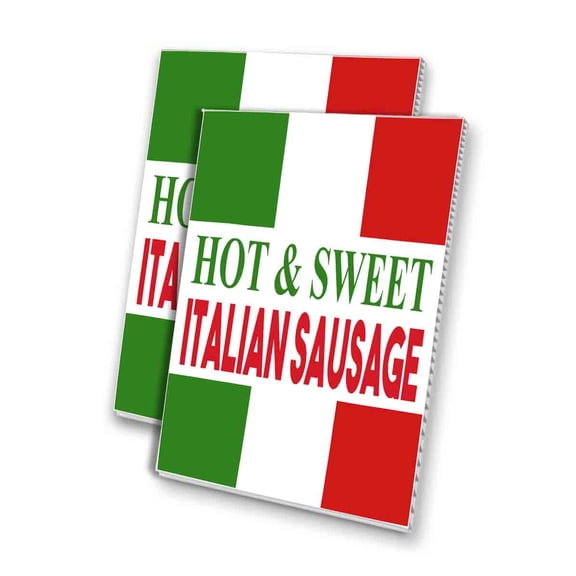 Hot & Sweet Italian Sausage (24" X 36") 4mm Corrugated Plastic Panel, Graphics Applied To 1 Side (Pk of 2)